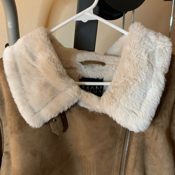 BOOHOOMAN, Vegan fur,  Luxurious men’s Motorcycle style jacket - Picture 2 of 5